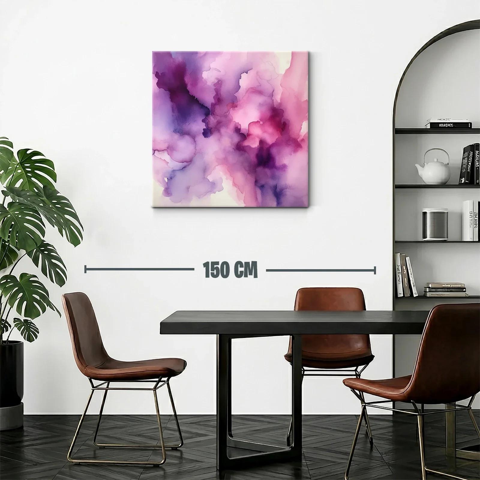 Cuadro abstracto en tonos violetas y rosas suaves — miniatura 2