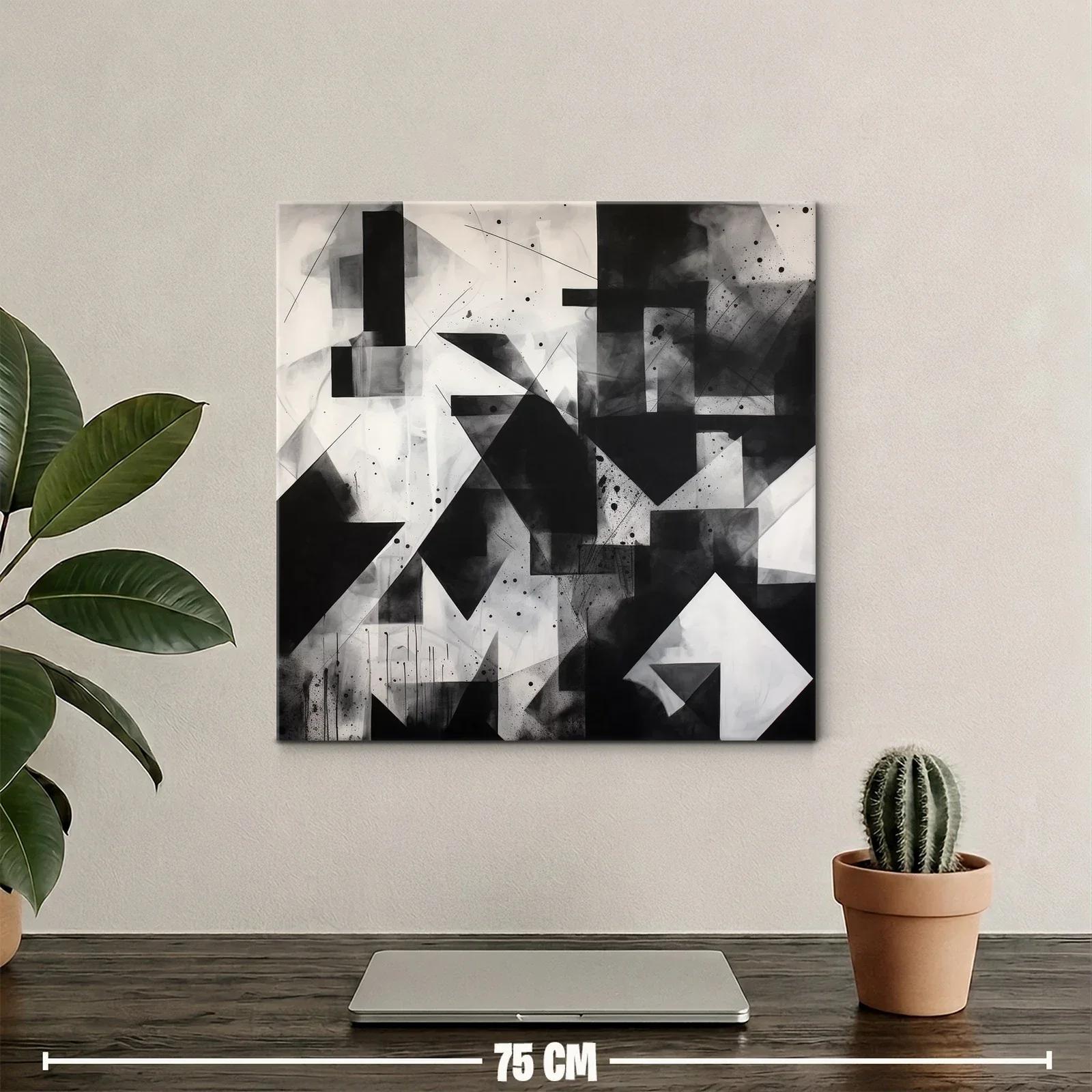 Composición abstracta en blanco y negro geométrica y moderna — miniatura 2