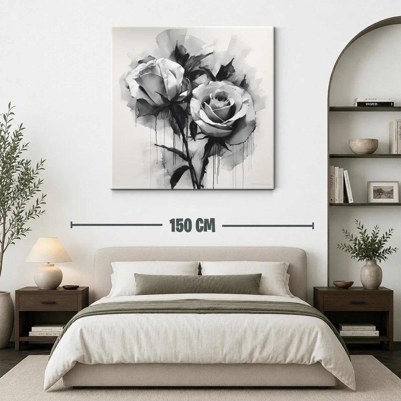 Rosas en blanco y negro con efecto acuarela moderna — miniatura 3