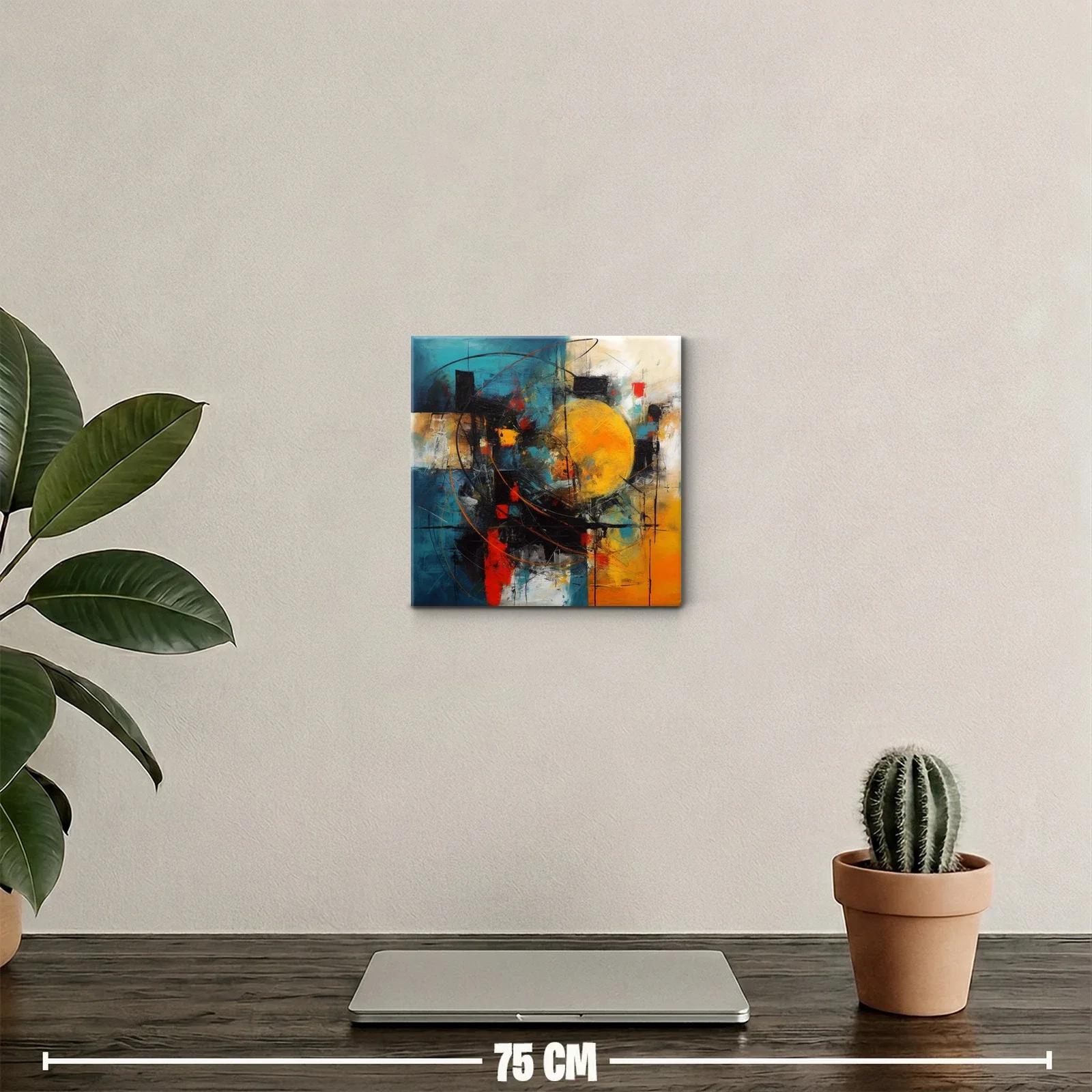 Composición abstracta con esfera amarilla y tonos vibrantes — miniatura 2