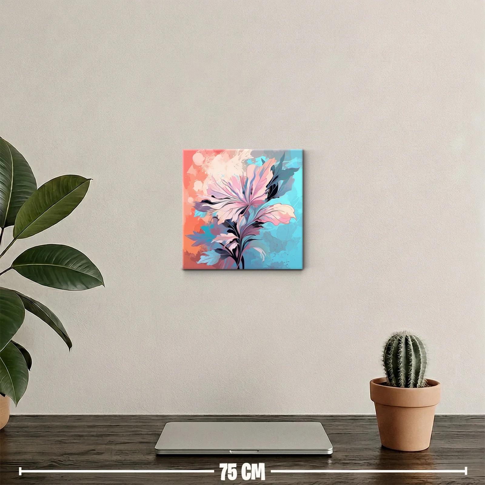 Flor abstracta en tonos pastel y contraste vibrante — miniatura 2