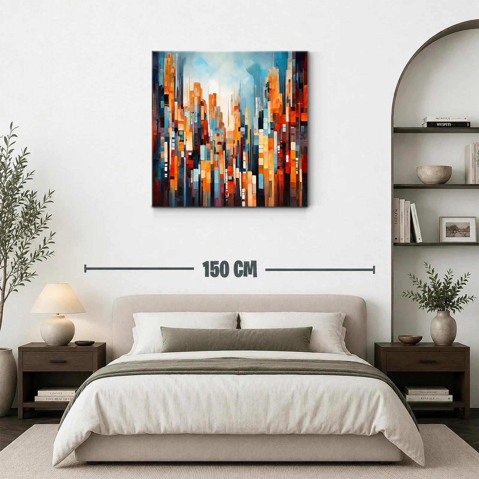 Abstracto vibrante de ciudad con tonos cálidos y fríos — miniatura 3
