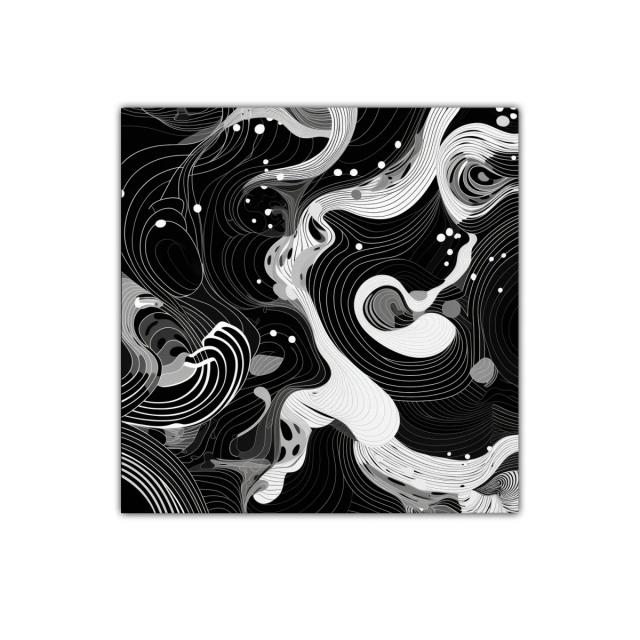 Composición abstracta en blanco y negro dinámica y sofisticada