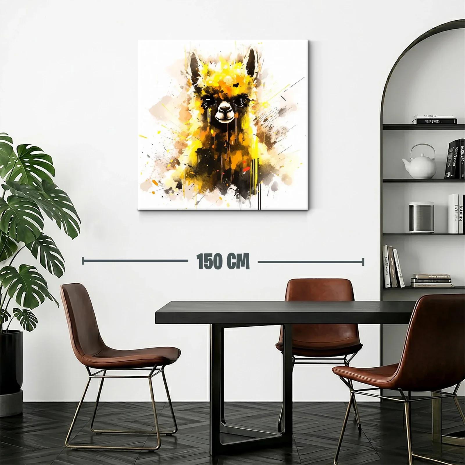 Retrato vibrante de llama con toques de amarillo y negro — miniatura 2
