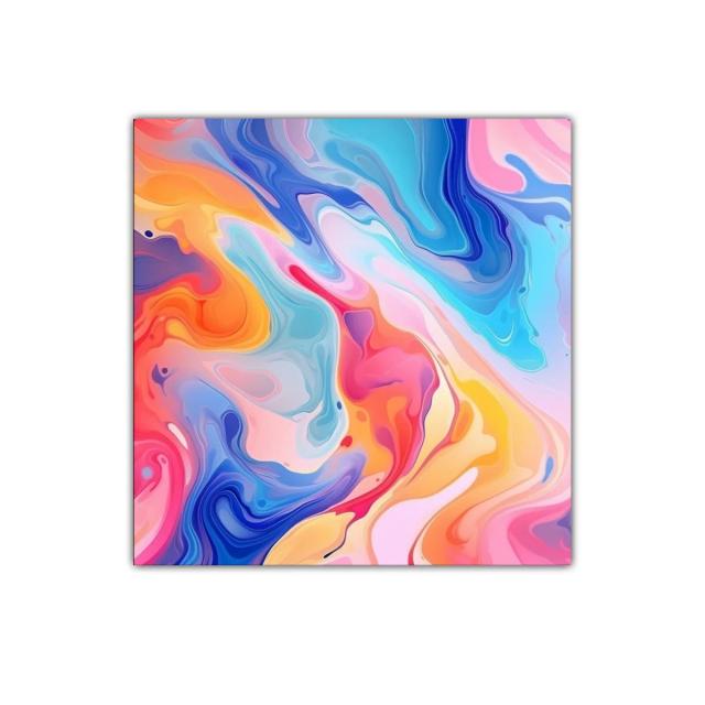 Cuadro decorativo con formas fluidas y colores vibrantes