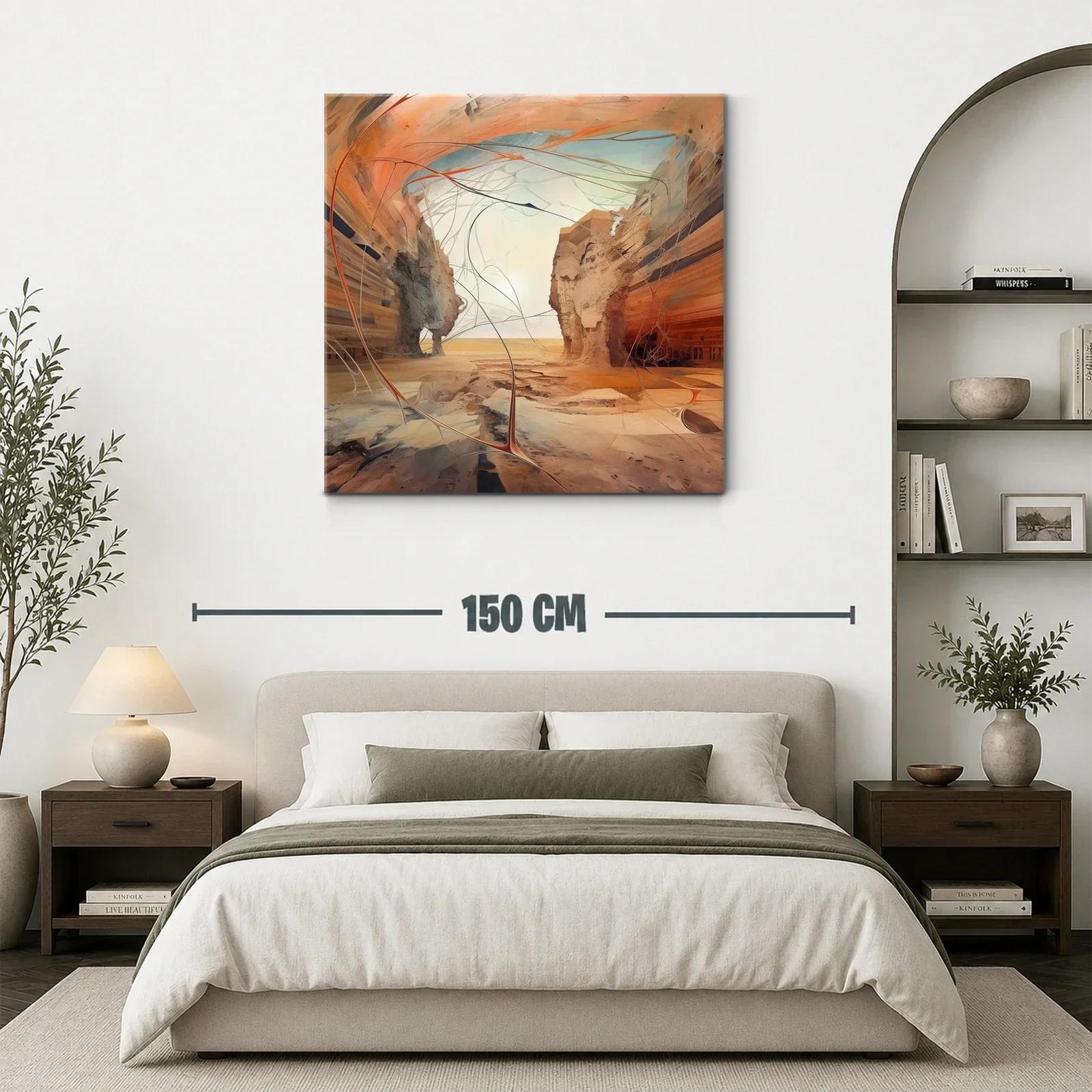 Paisaje desértico con formas abstractas y tonos cálidos — miniatura 3