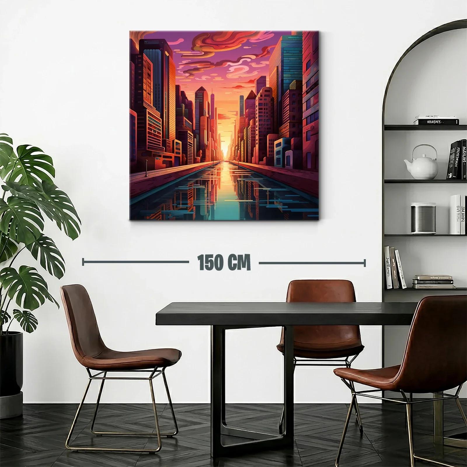 Atardecer urbano con reflejos de luz dorada y rosa — miniatura 2