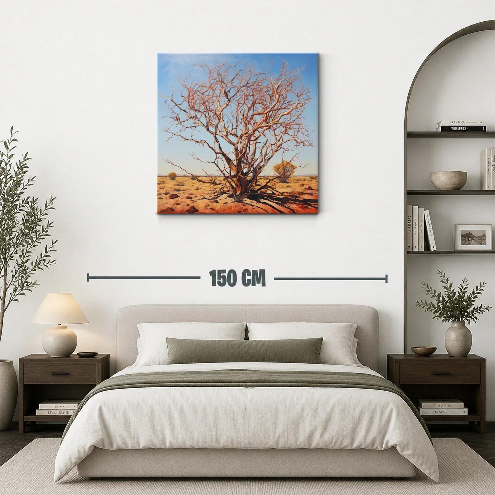 Árbol desnudo en paisaje árido y cielos azules claros — miniatura 3