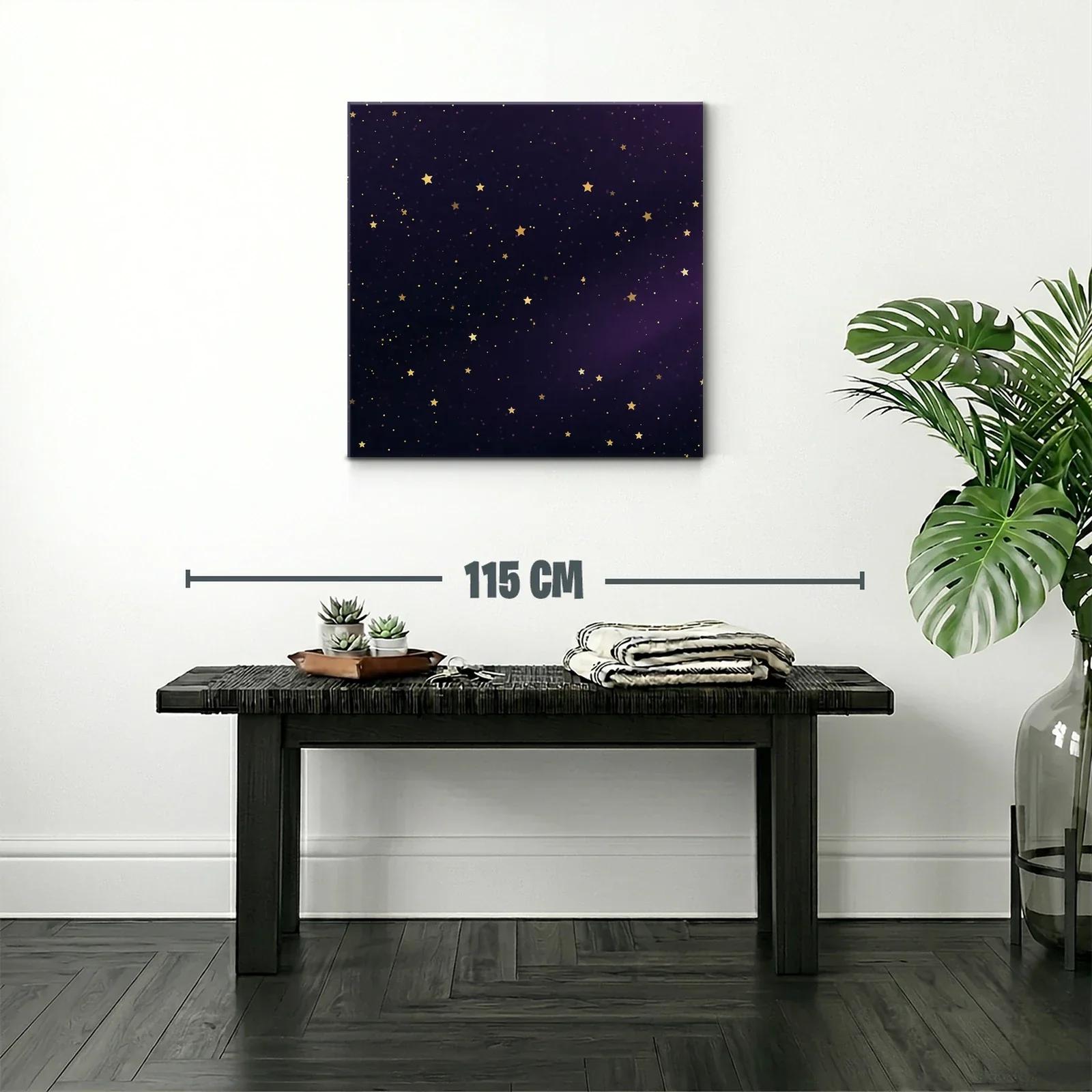 Cuadro Estrellado con Fondo Nocturno en Tonos Morados — miniatura 2