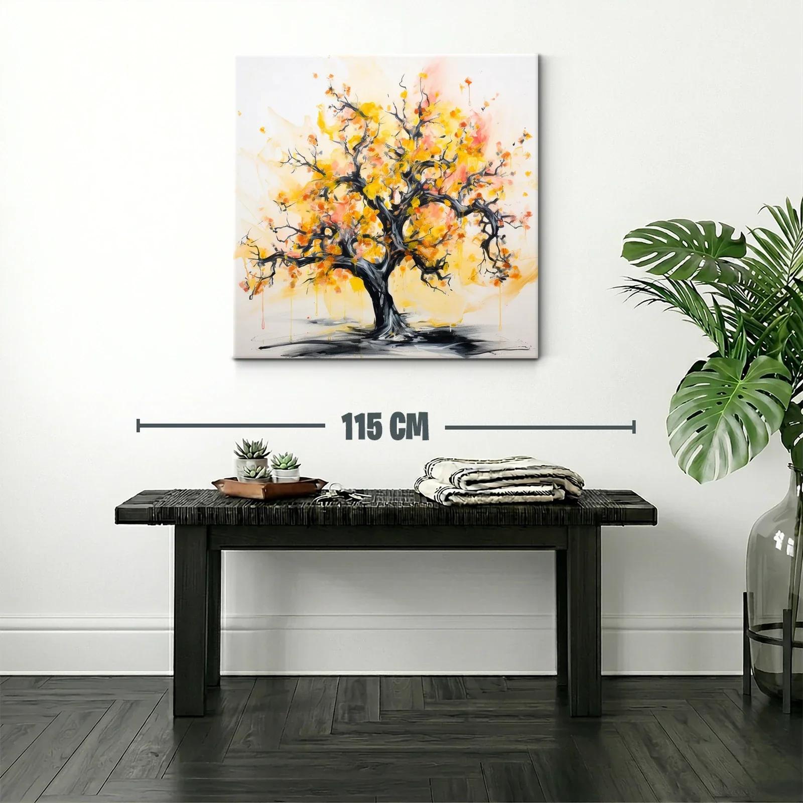 Cuadro de árbol otoñal con tonos cálidos y vibrantes — miniatura 2