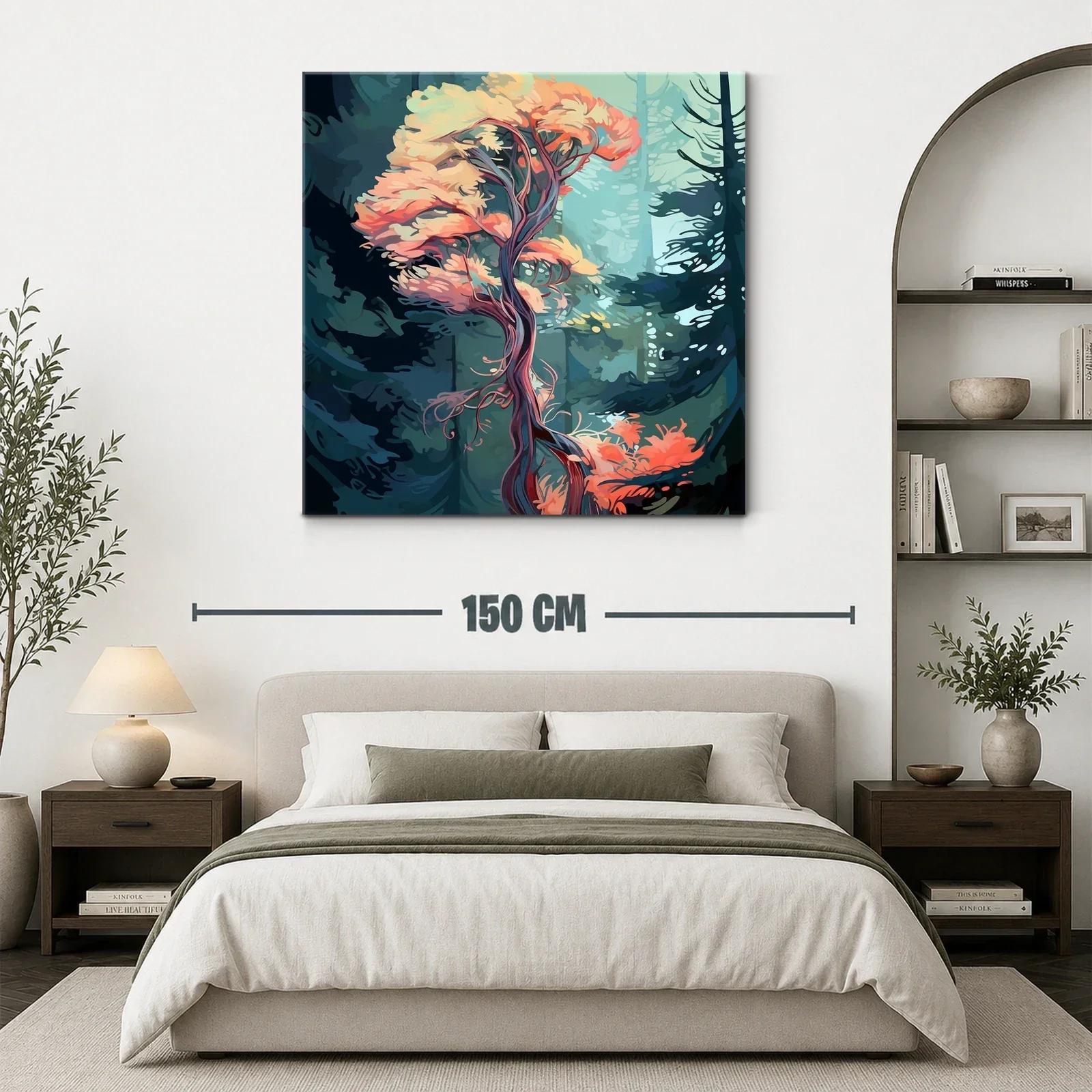 Árbol imaginario en bosque de tonos fríos y cálidos — miniatura 3