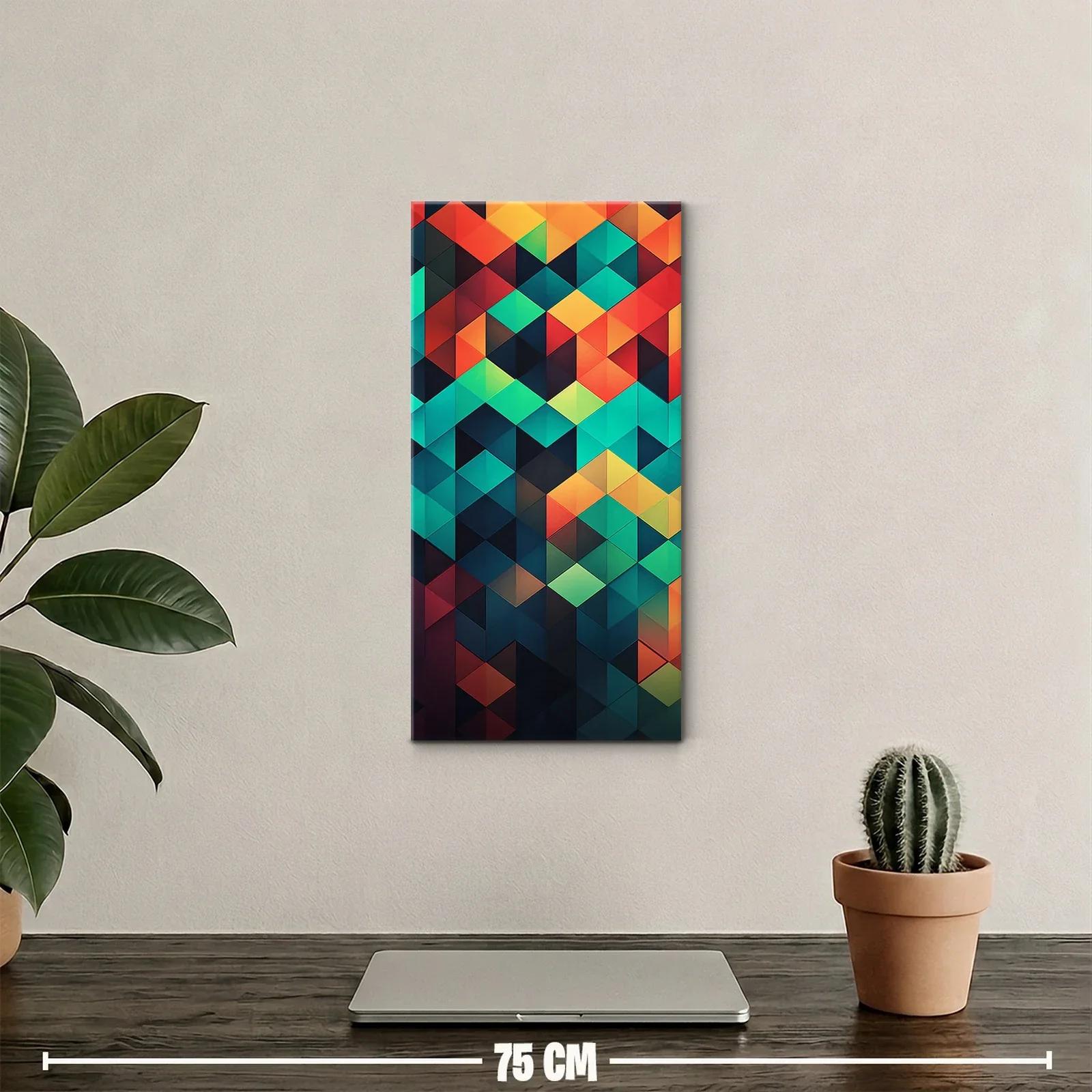 Cuadro patrón geométrico de triángulos en mosaico colorido — miniatura 2