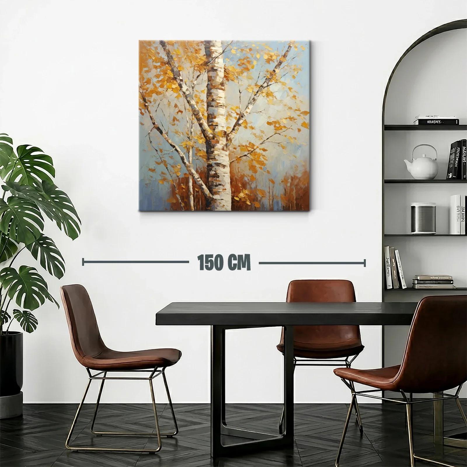 Árbol de abedul con hojas doradas en otoño brillante — miniatura 2