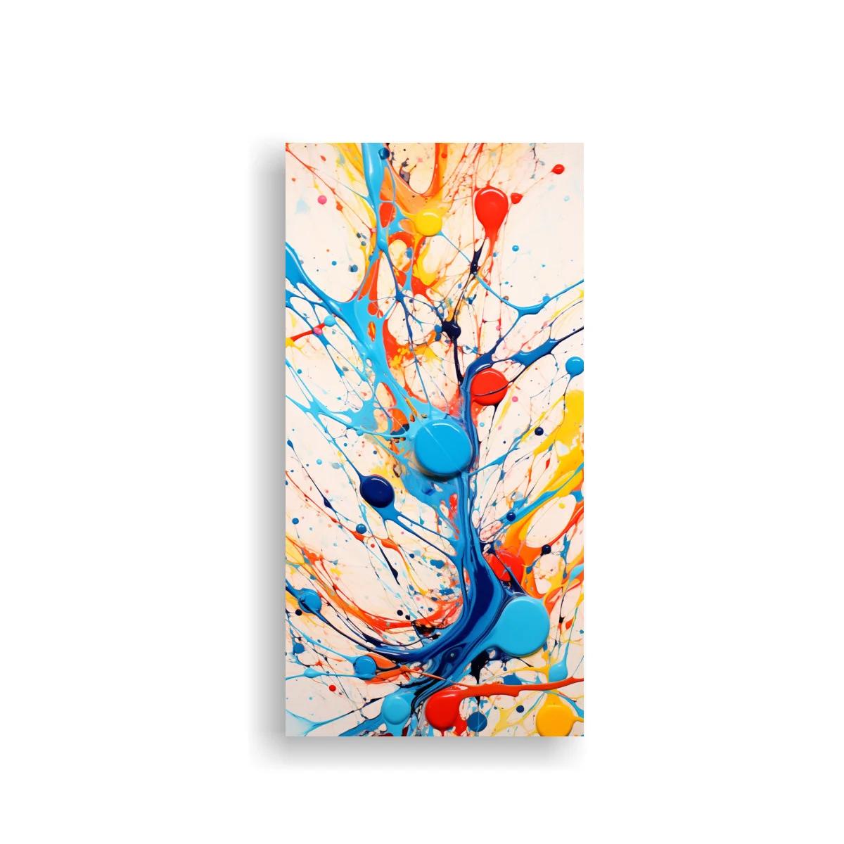 Cuadro salpicaduras de pintura con gran flujo azul