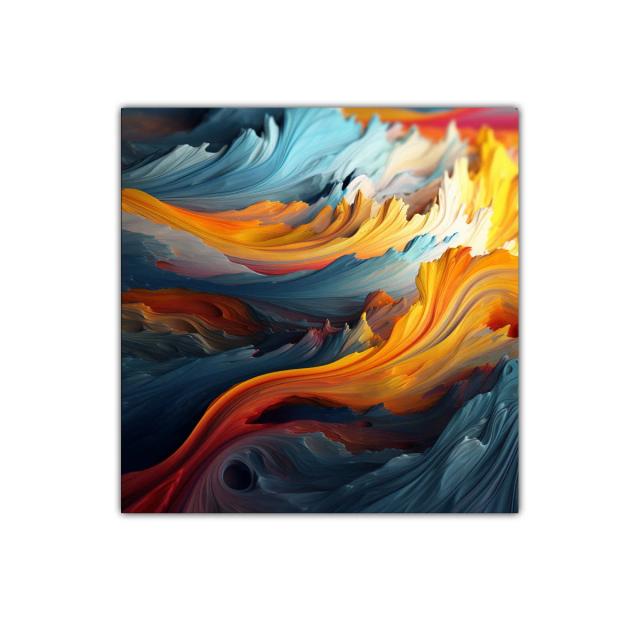 Cuadro decorativo con explosión de colores vibrantes y textura dinámica