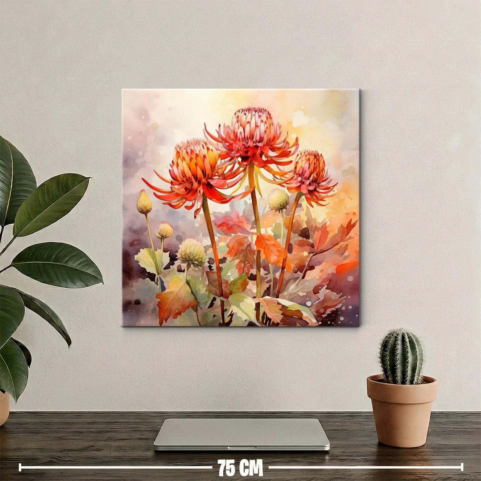 Cuadro floral con tonos cálidos y detalle delicado — miniatura 2