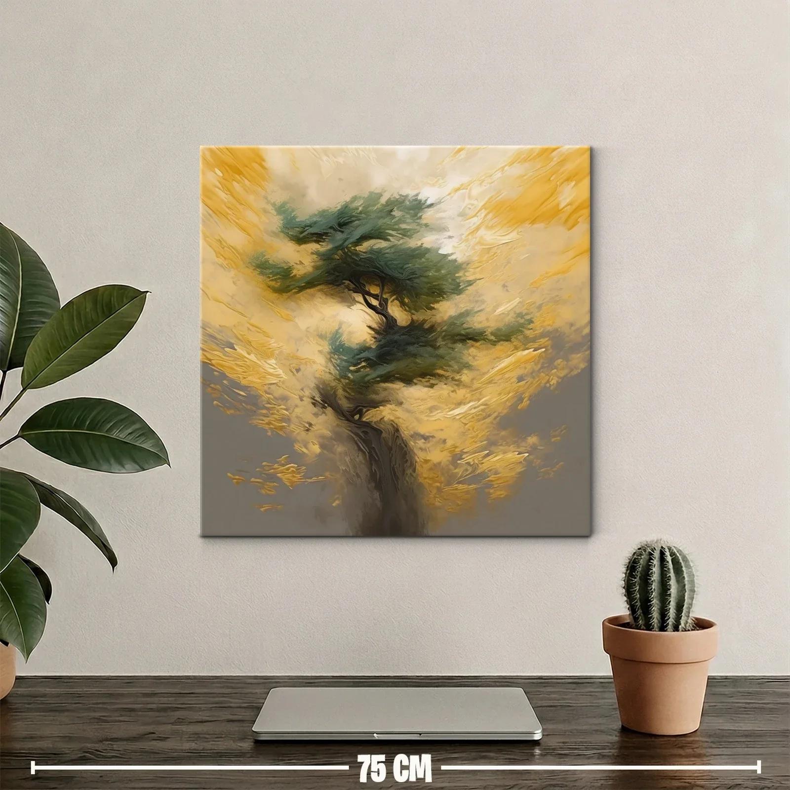 Árbol en tonos dorados con atmósfera etérea y vibrante — miniatura 2