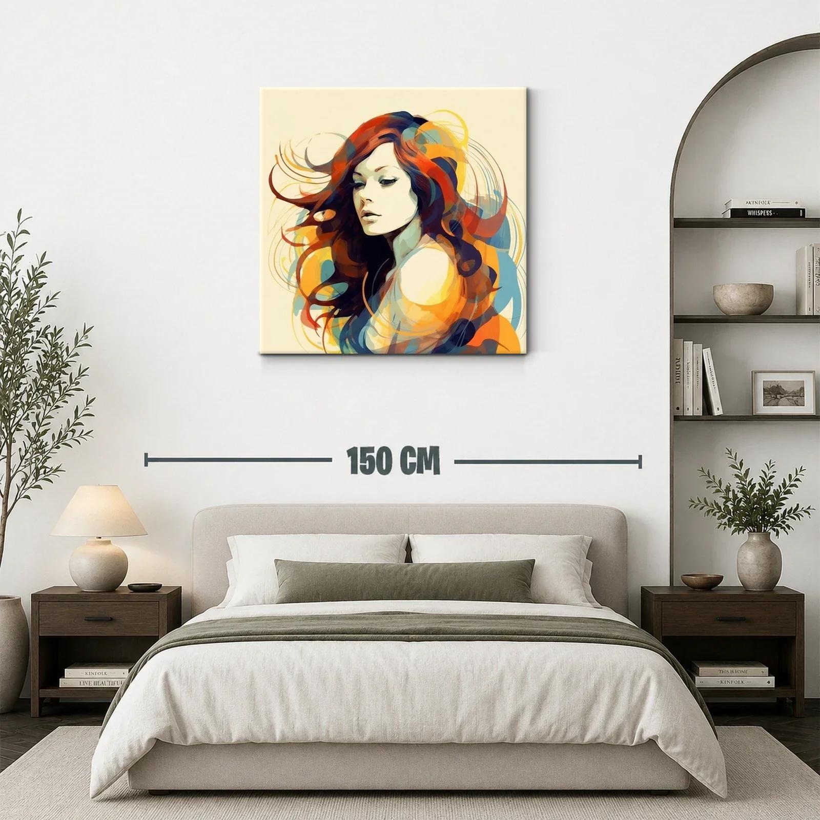 Retrato femenino con cabello ondulado y paleta vibrante — miniatura 3