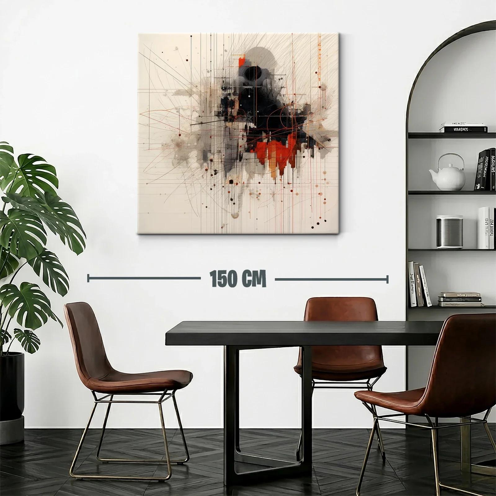 Composición abstracta con líneas y tonos cálidos contrastados — miniatura 2