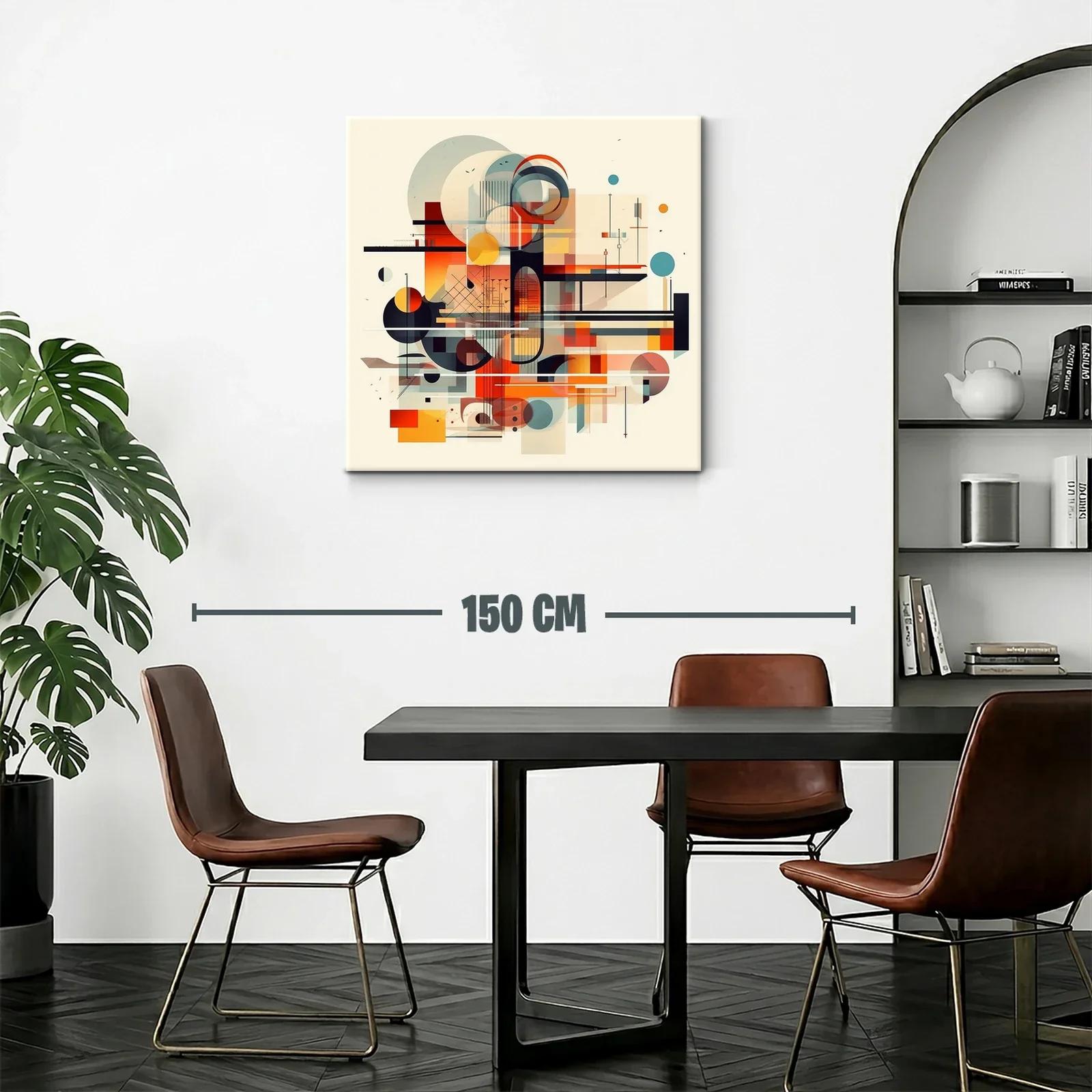 Composición geométrica abstracta en tonos cálidos y fríos — miniatura 2