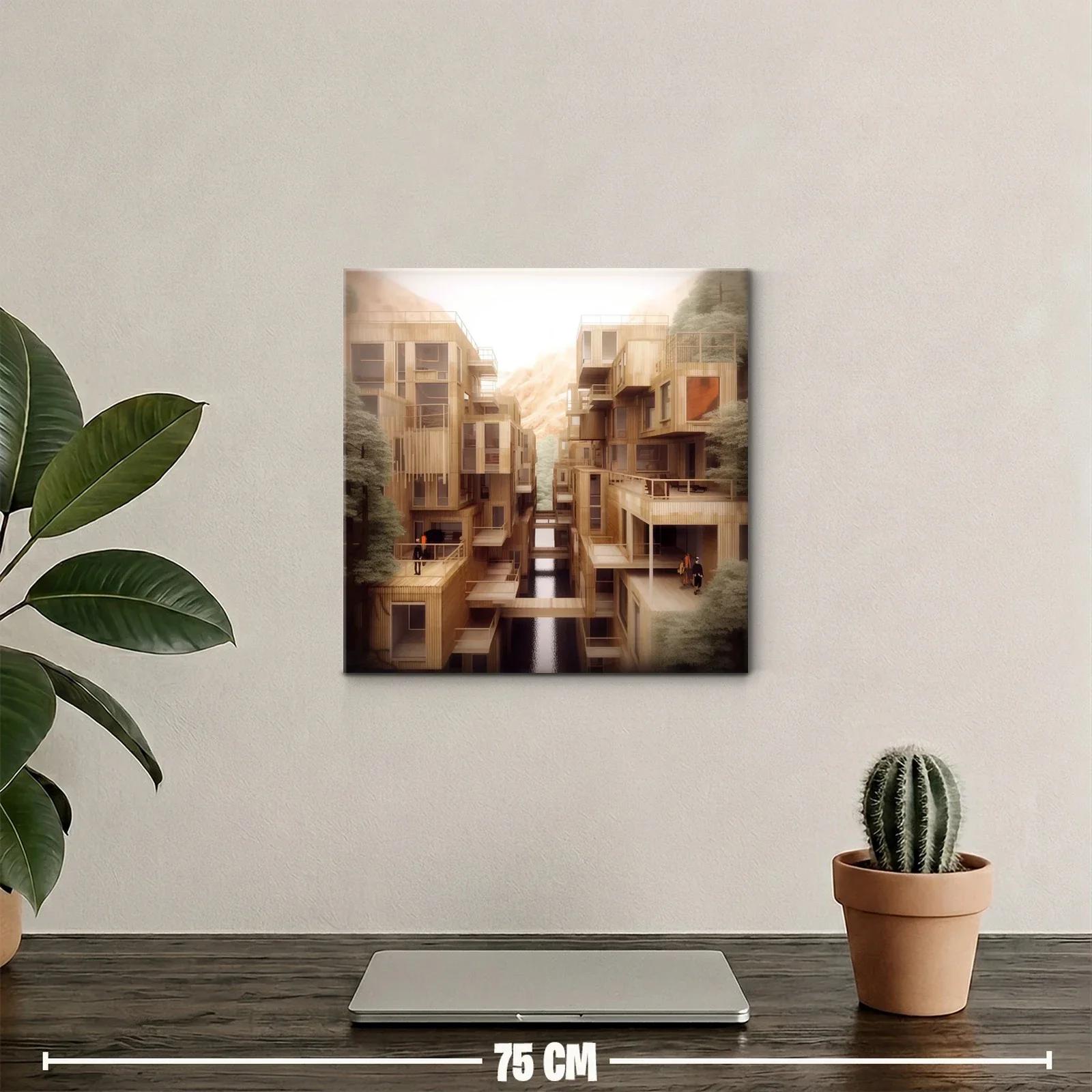 Arquitectura moderna con detalles en madera y reflejos naturales — miniatura 2