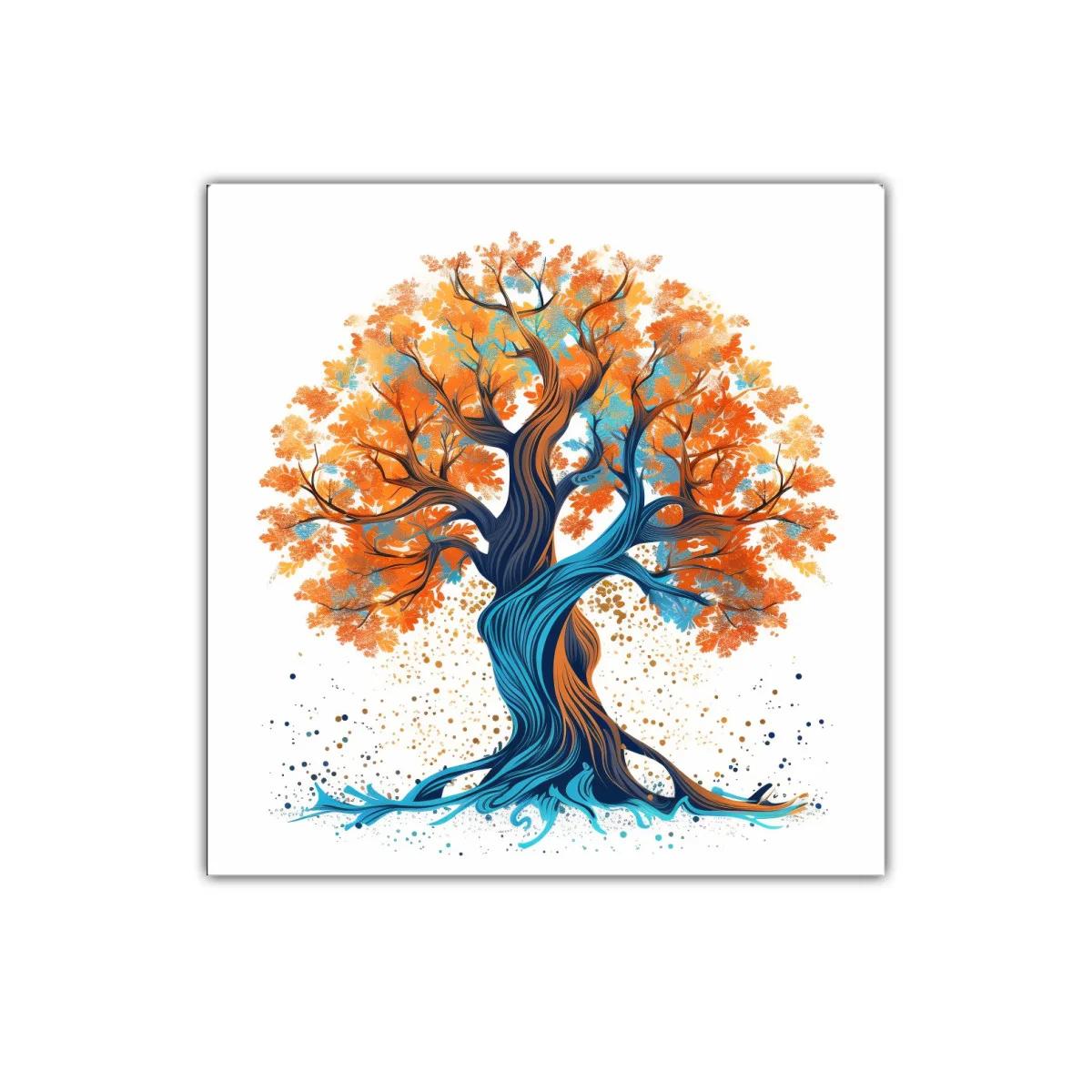 Árbol abstracto con colores vibrantes y formas dinámicas