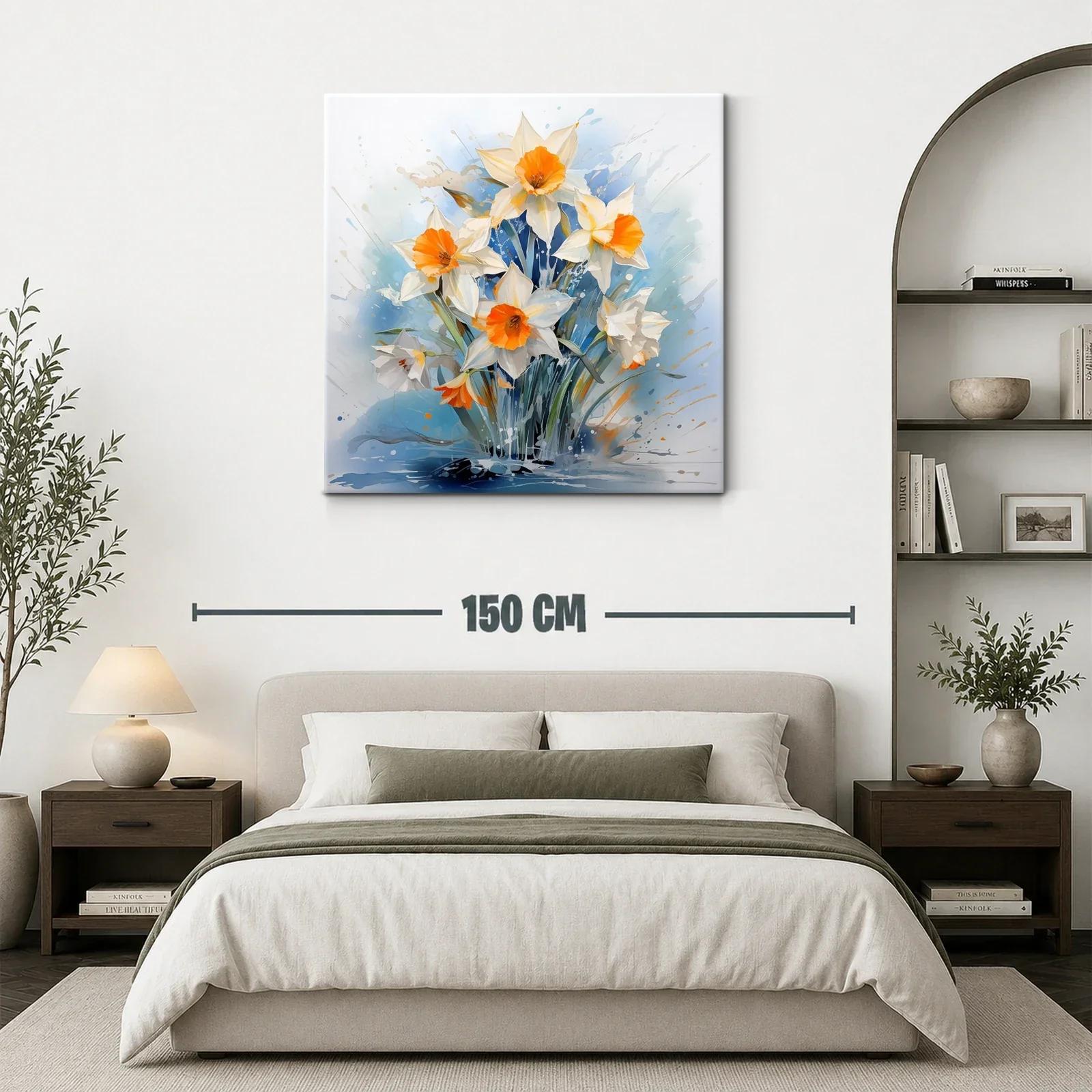 Ramo vibrante de narcisos en tonos blancos y naranjas — miniatura 3