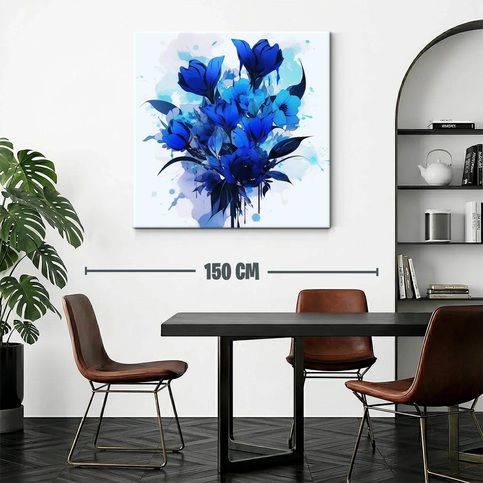Ramo elegante de flores en tonos azules vibrantes — miniatura 2