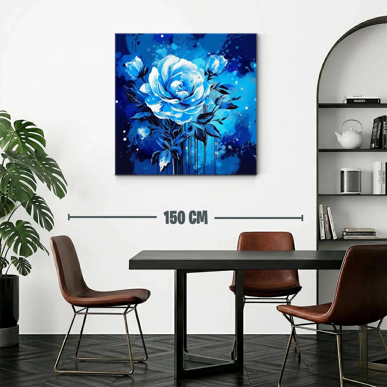 Rosa azul en composición vibrante con fondo dinámico — miniatura 2