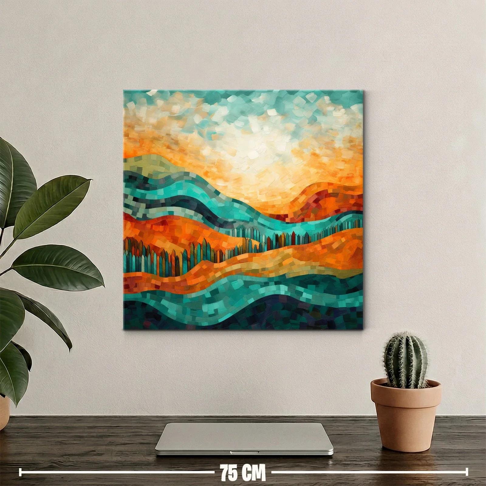 Paisaje abstracto con colinas vibrantes y cielo acogedor — miniatura 2