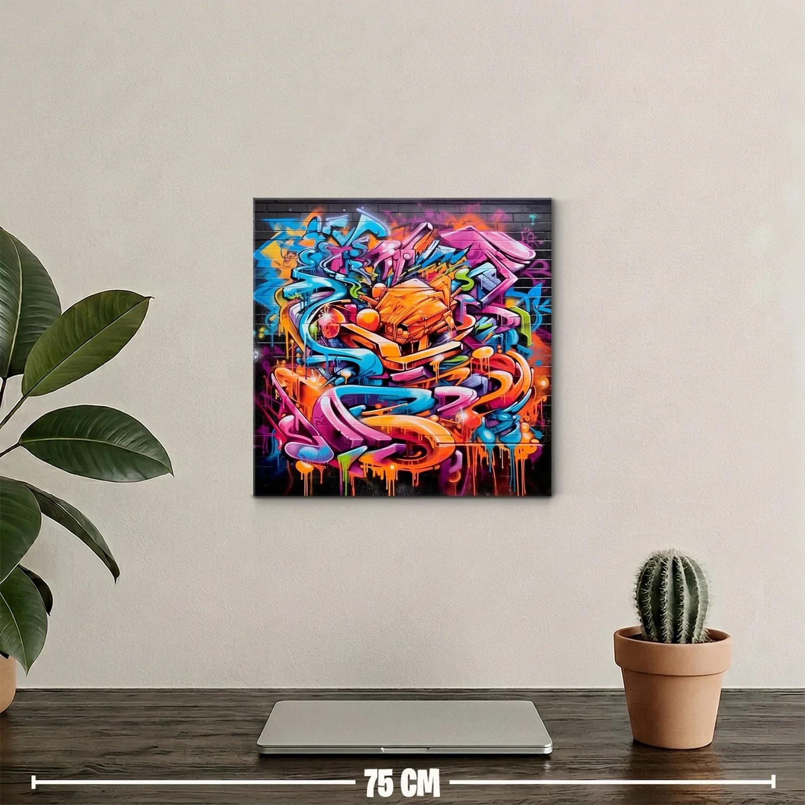 Composición vibrante de arte urbano con formas dinámicas — miniatura 2