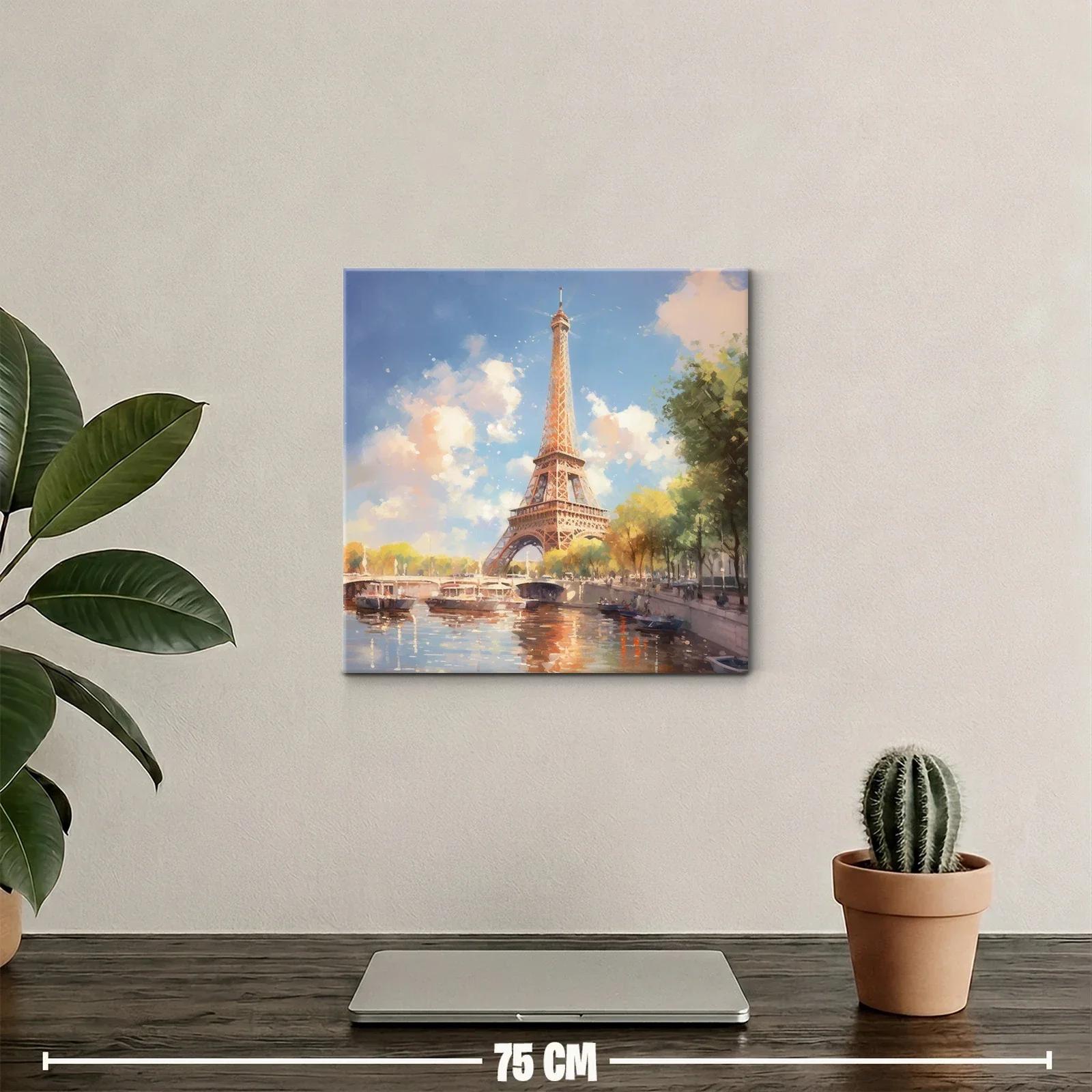 Encanto parisino con vista sobre el río y la torre Eiffel — miniatura 2