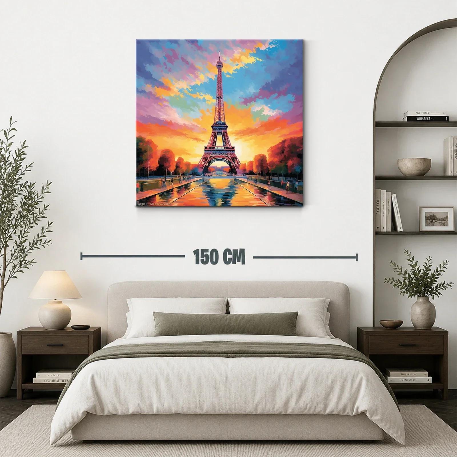 Atardecer vibrante en la torre de París — miniatura 3