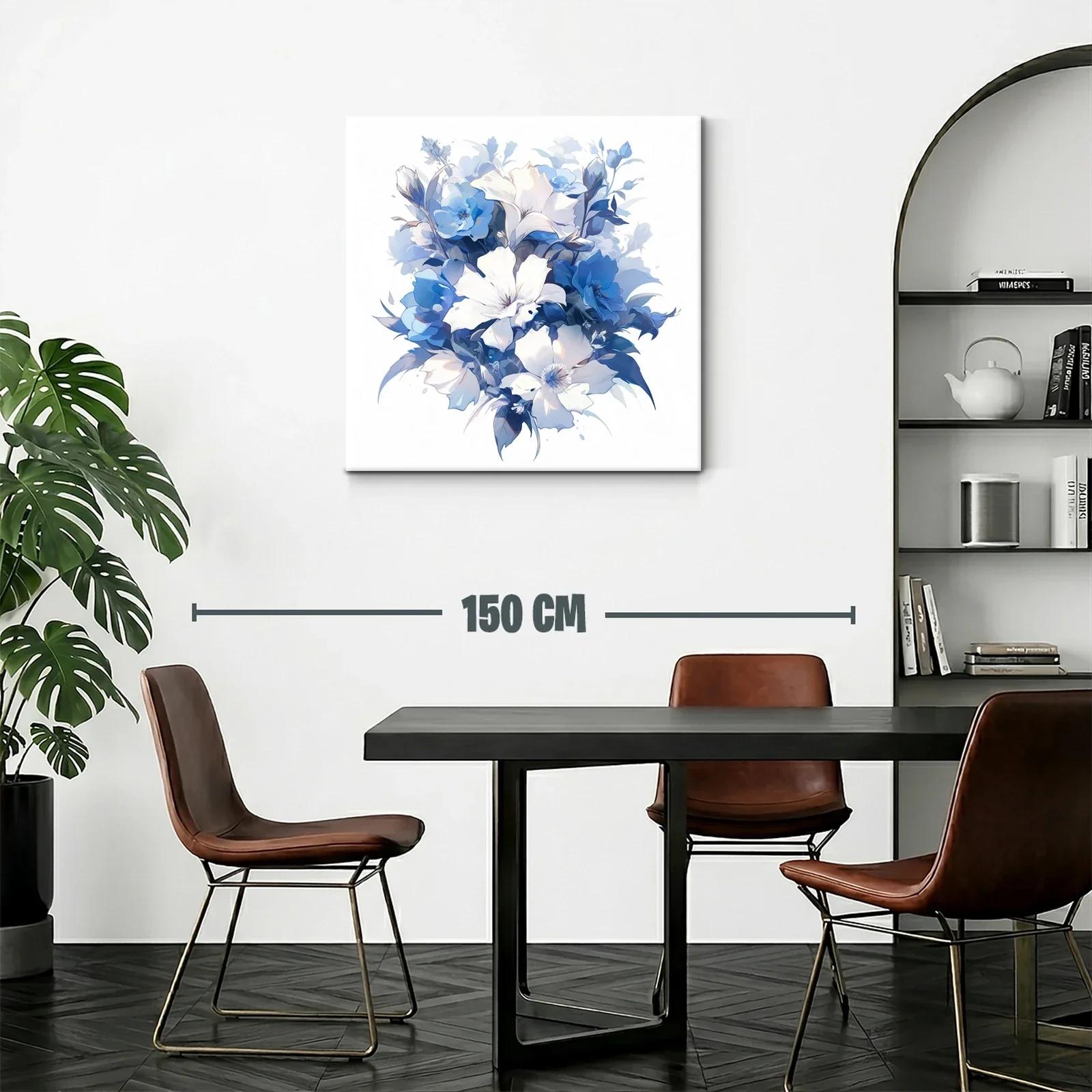 Composición Floral en Tonos Azules y Blancos — miniatura 2