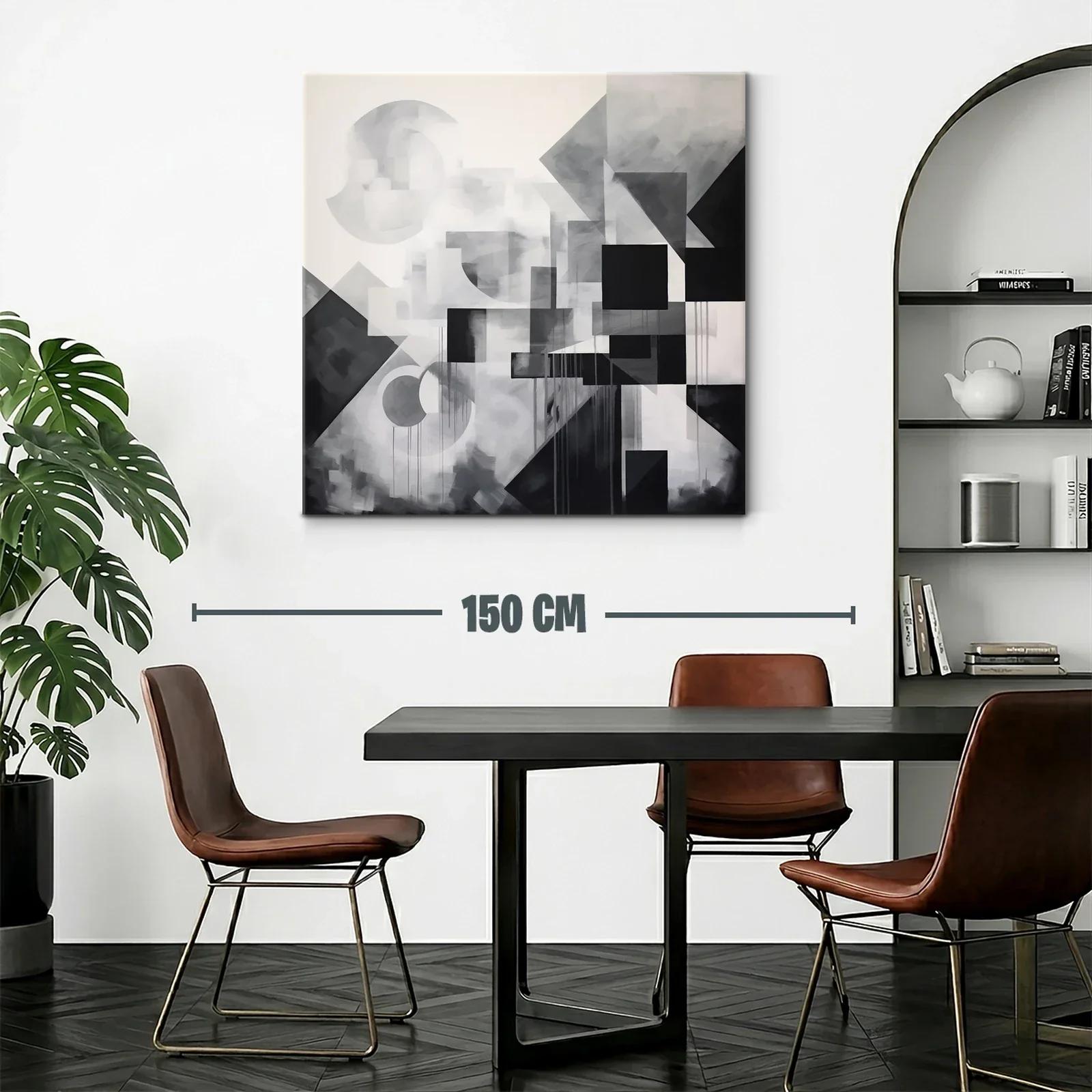 Composición geométrica en escala de grises y negro — miniatura 2