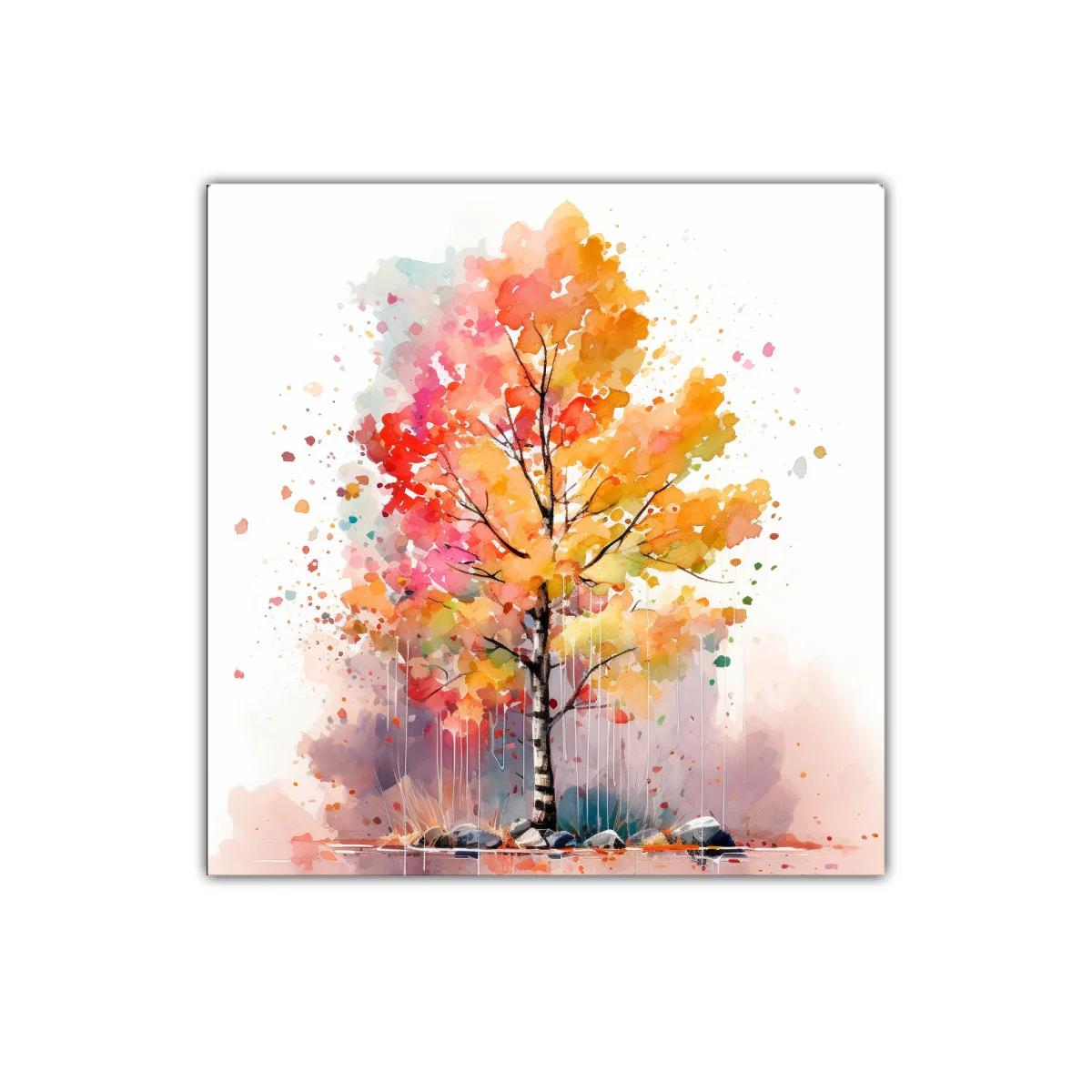 Árbol vibrante con tonos cálidos y contrastes suaves — miniatura 1