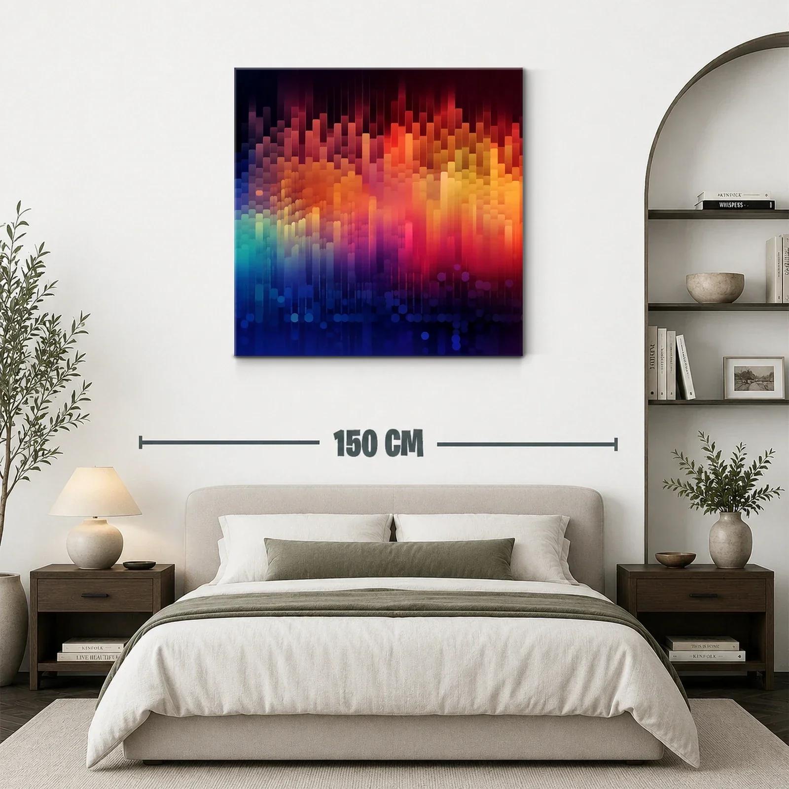 Cuadro abstracto con vibrantes tonos cálidos y fríos — miniatura 3