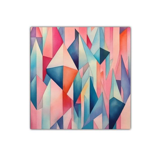 Cuadro decorativo con diseño geométrico en tonos pastel vibrantes
