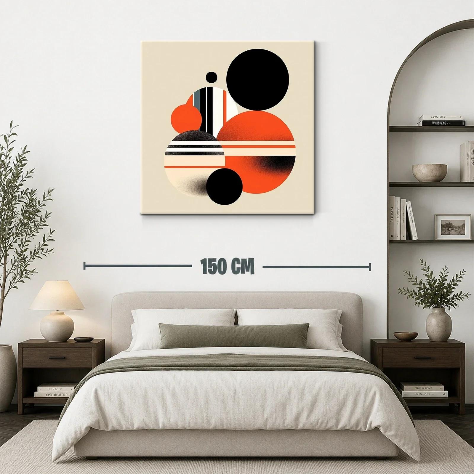 Composición geométrica con círculos en tonos negro y naranja — miniatura 3
