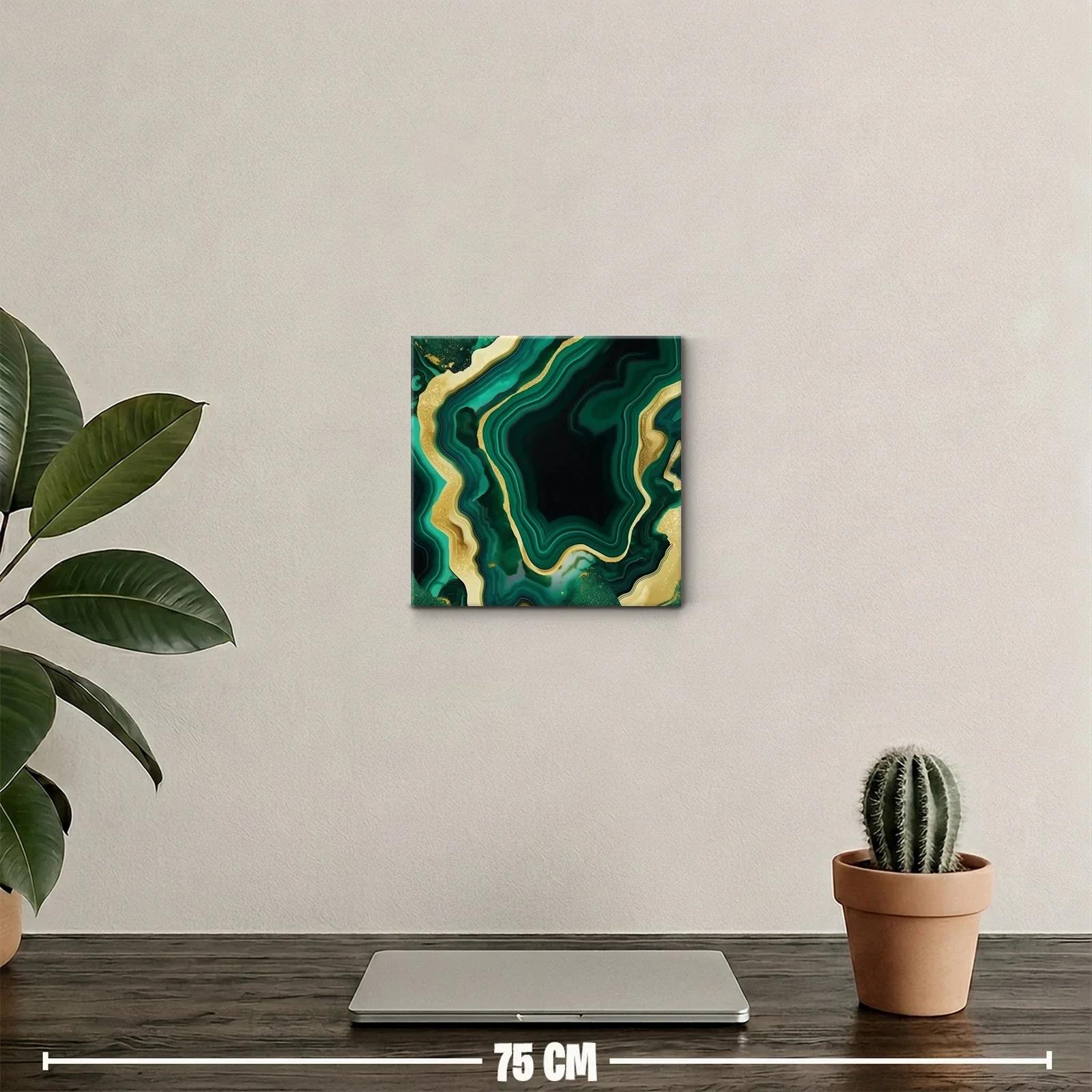 Diseño abstracto en tonos verdes con detalles dorados — miniatura 2