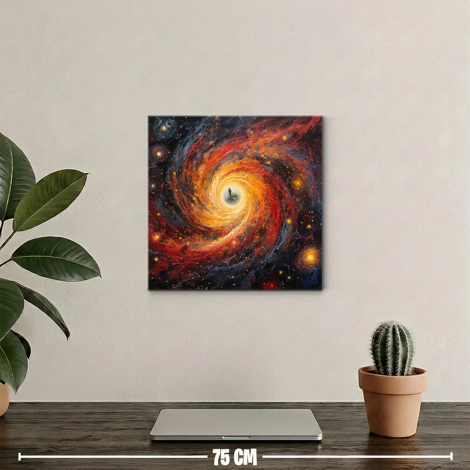 Espiral cósmica con silueta en el centro brillante — miniatura 2
