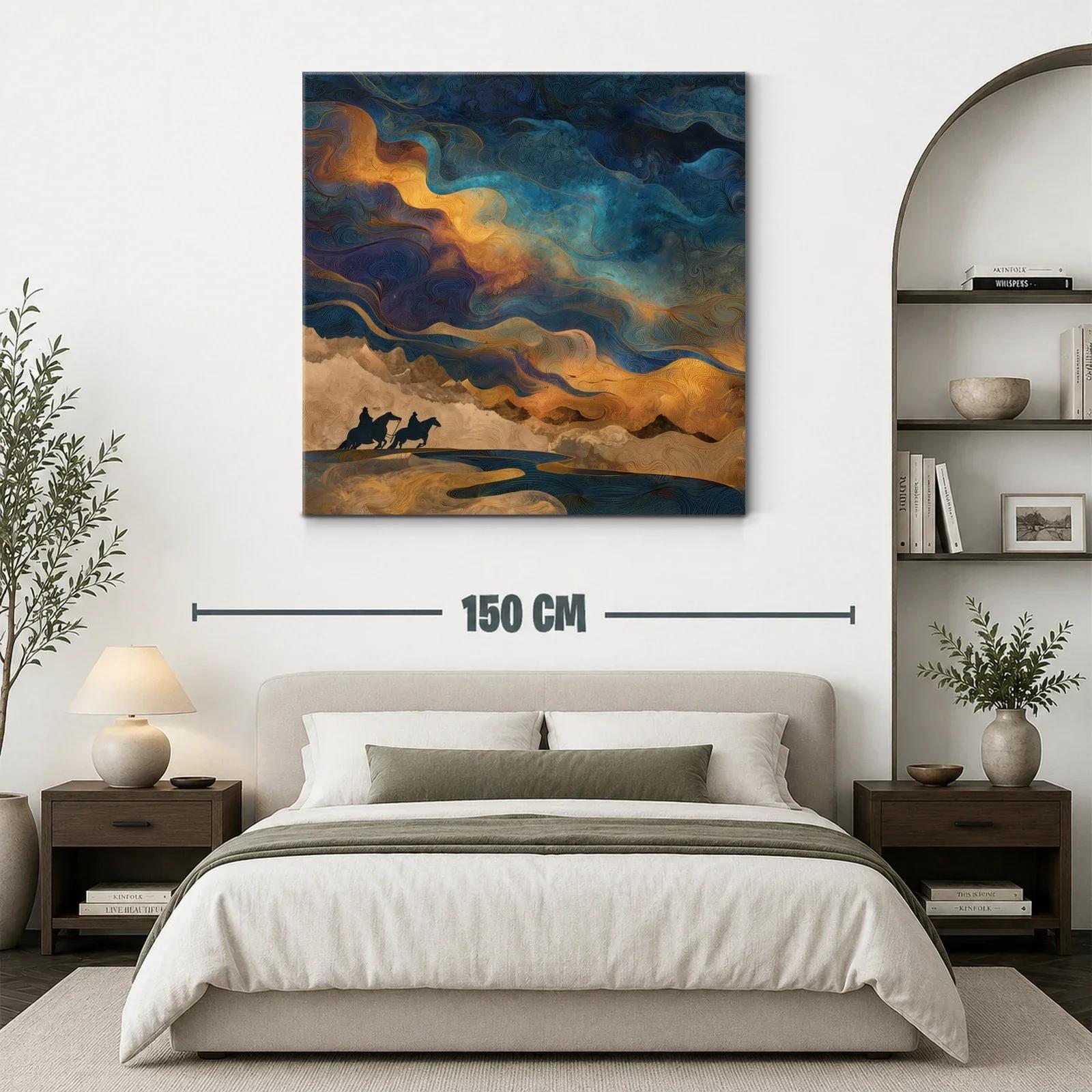 Paisaje onírico con jinetes bajo un cielo vibrante — miniatura 3