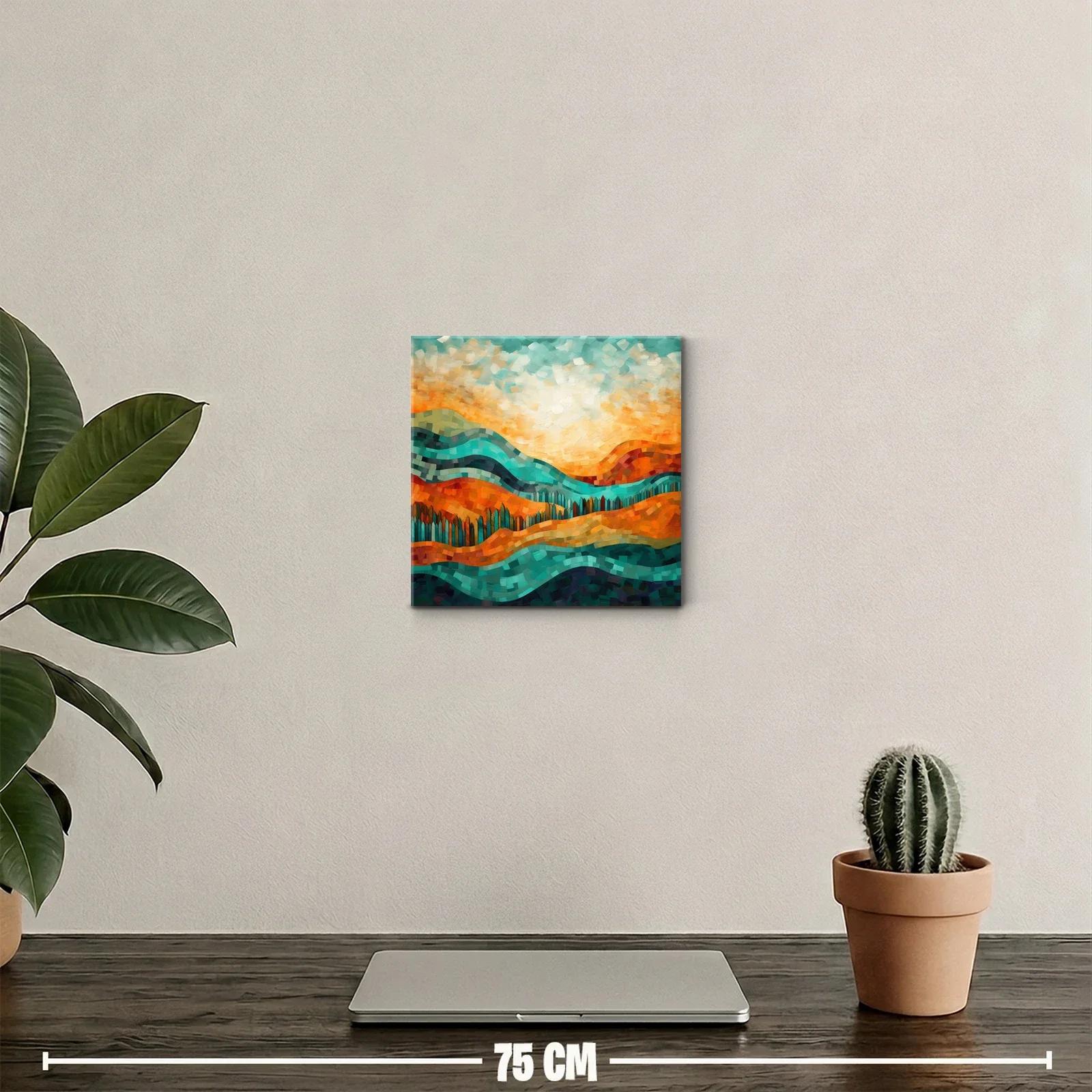 Paisaje abstracto con colinas vibrantes y cielo acogedor — miniatura 2