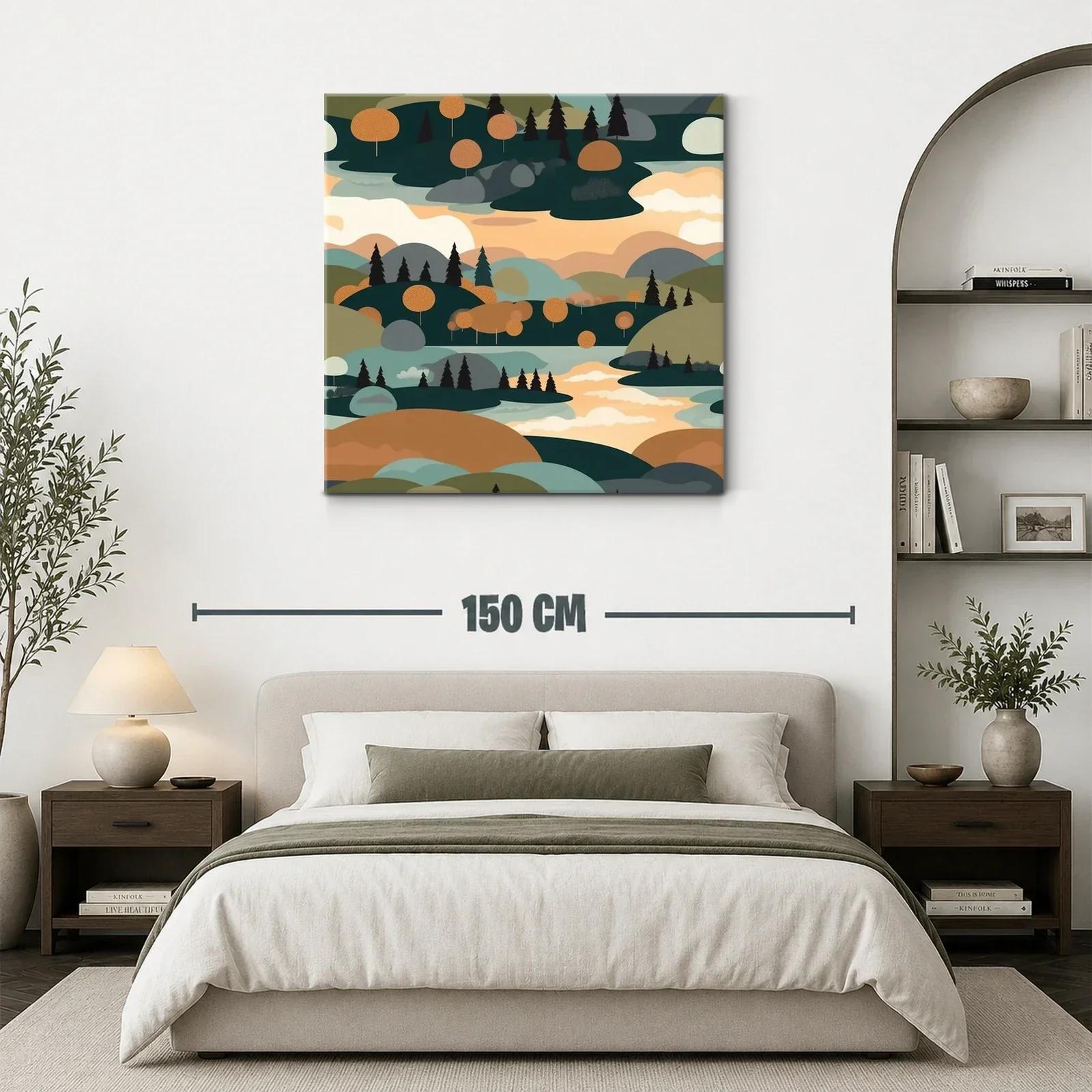 Paisaje abstracto con tonos cálidos y contrastes suaves — miniatura 3