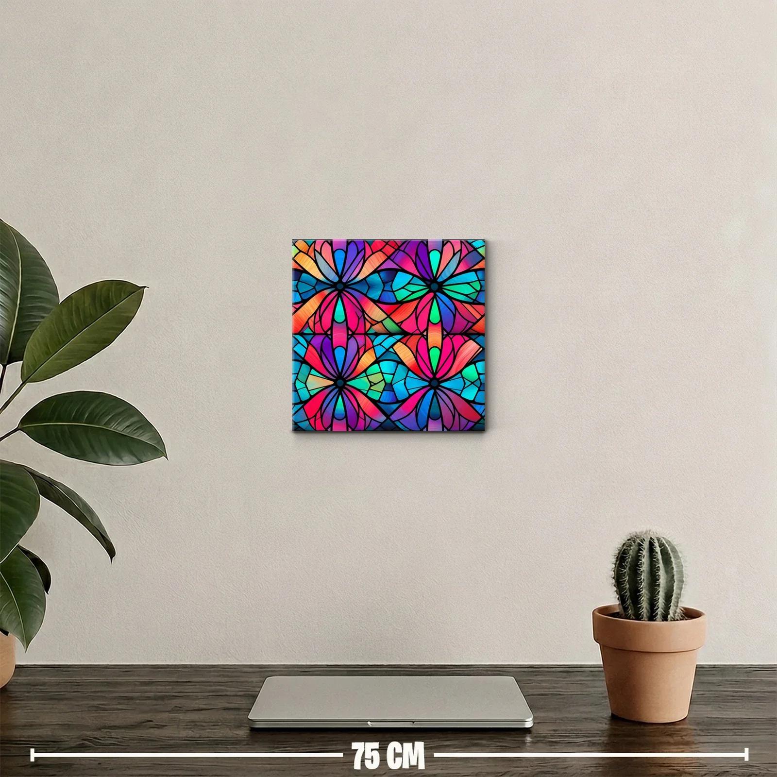 Cuadro decorativo con diseño colorido estilo vitral moderno — miniatura 2