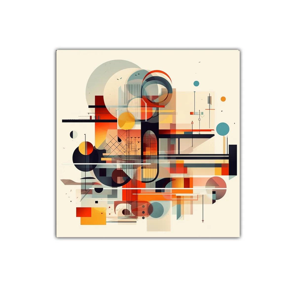 Composición geométrica abstracta en tonos cálidos y fríos — imagen principal