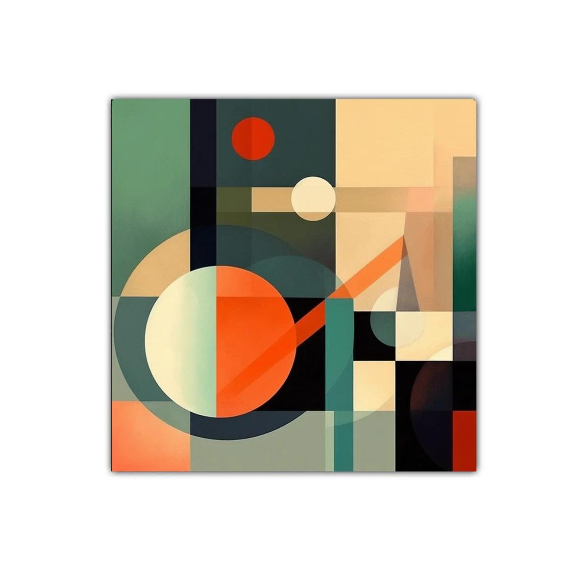 Composición geométrica con formas circulares y colores vibrantes — imagen principal