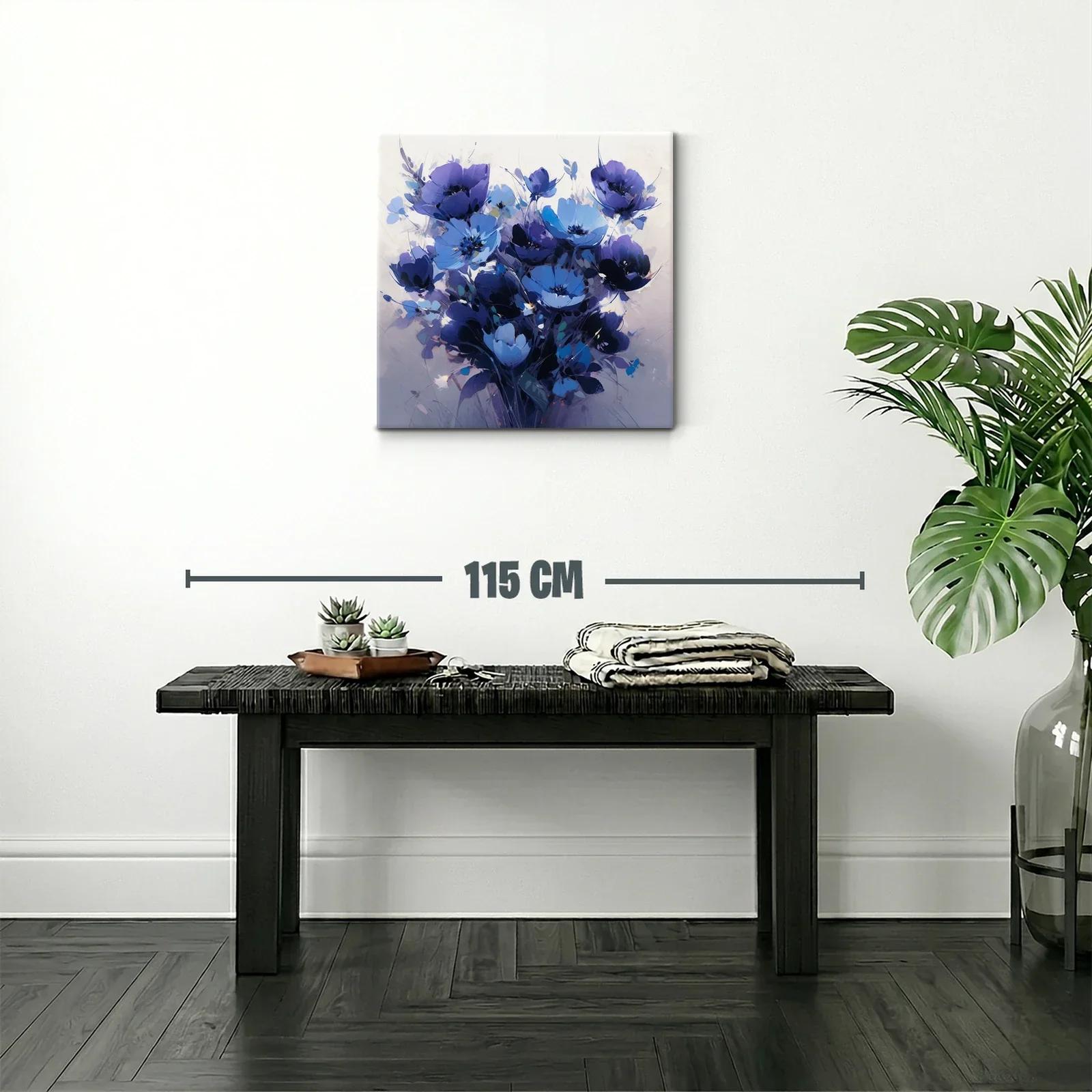 Ramo de flores azules vibrantes con toque artístico — miniatura 2