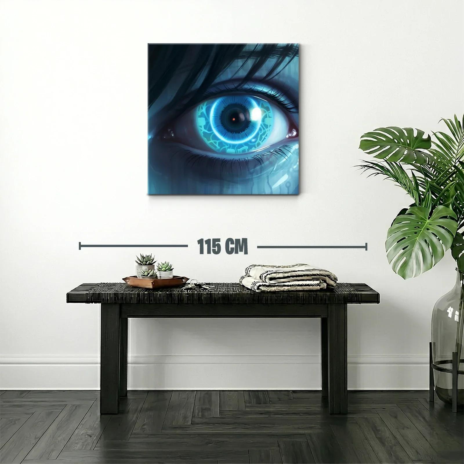Ojo futurista con iris tecnológico en tonos azules — miniatura 2