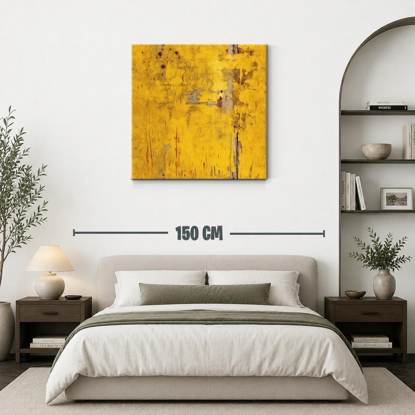 Cuadro abstracto en tonos amarillos y ocres envejecidos — miniatura 3